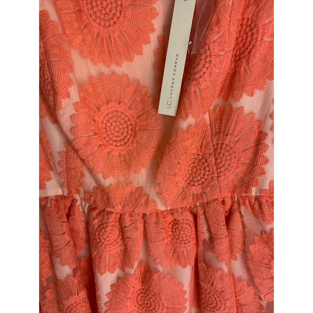 LC Lauren Conrad Sunflower Lace Overlay Fit & Flare Sleeveless Summer Dress sz4 - Picture 2 of 8